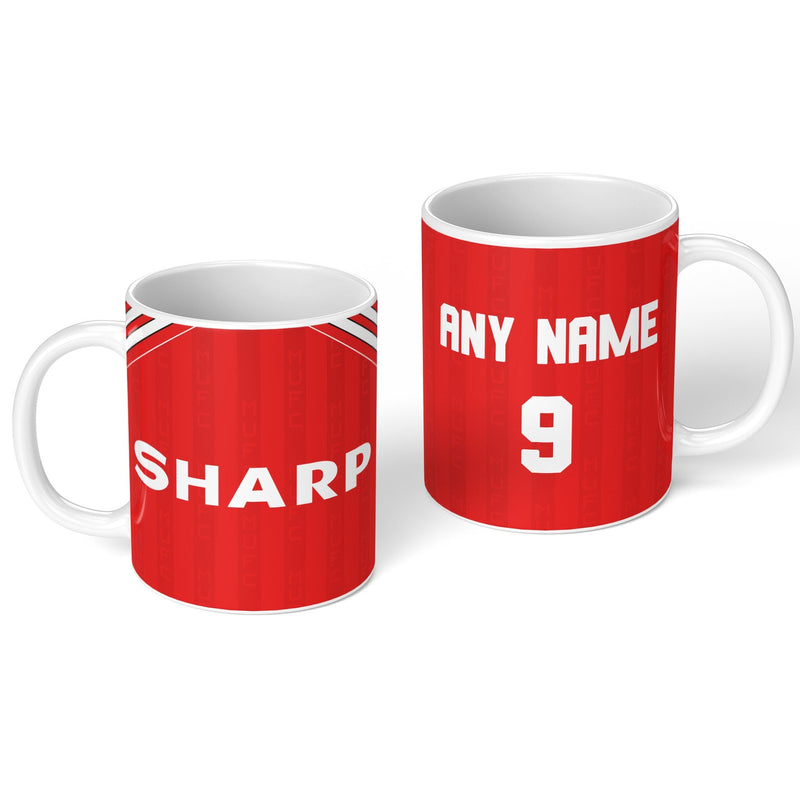 personalised manchester united 1988 personalised kit ceramic mug name number