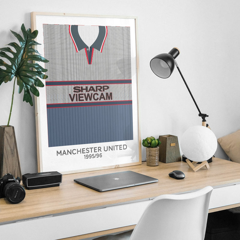 manchester united 1995 away retro kit poster print