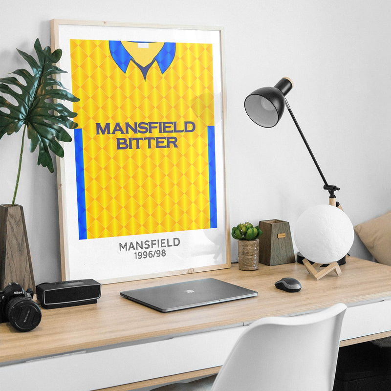 mansfield 1996 retro kit poster print