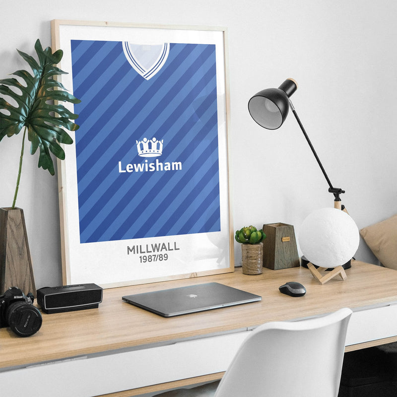 millwall 1988 retro kit poster print