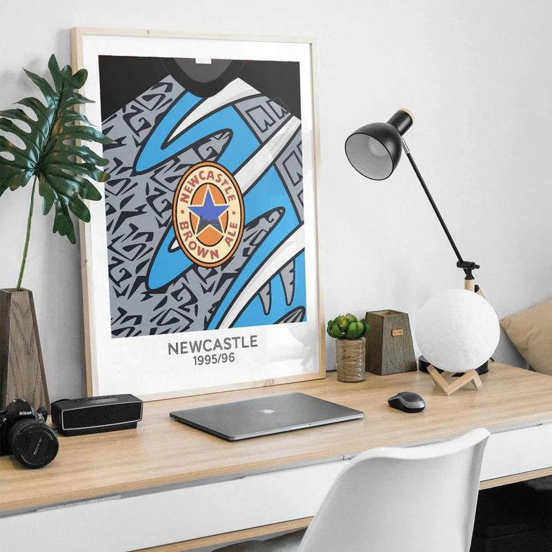 newcastle united 1995 goalkeeper retro kit poster print