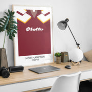 northampton 1995 retro kit poster print