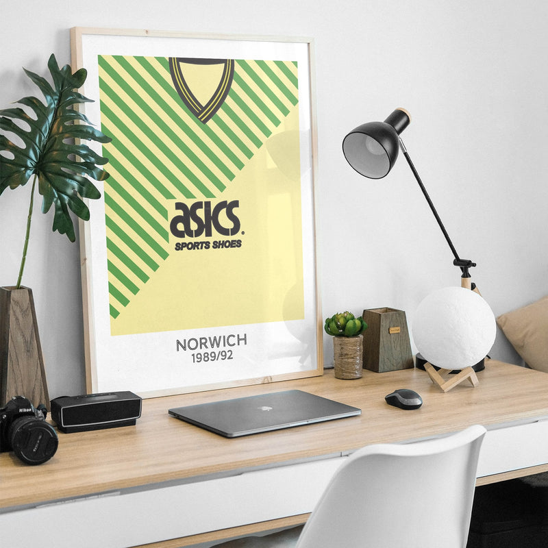norwich 1989 retro kit poster print