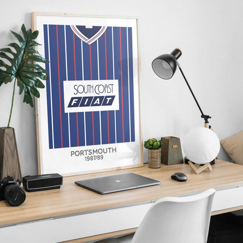 portsmouth 1987 retro kit poster print