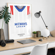 rangers 1992 retro kit poster print