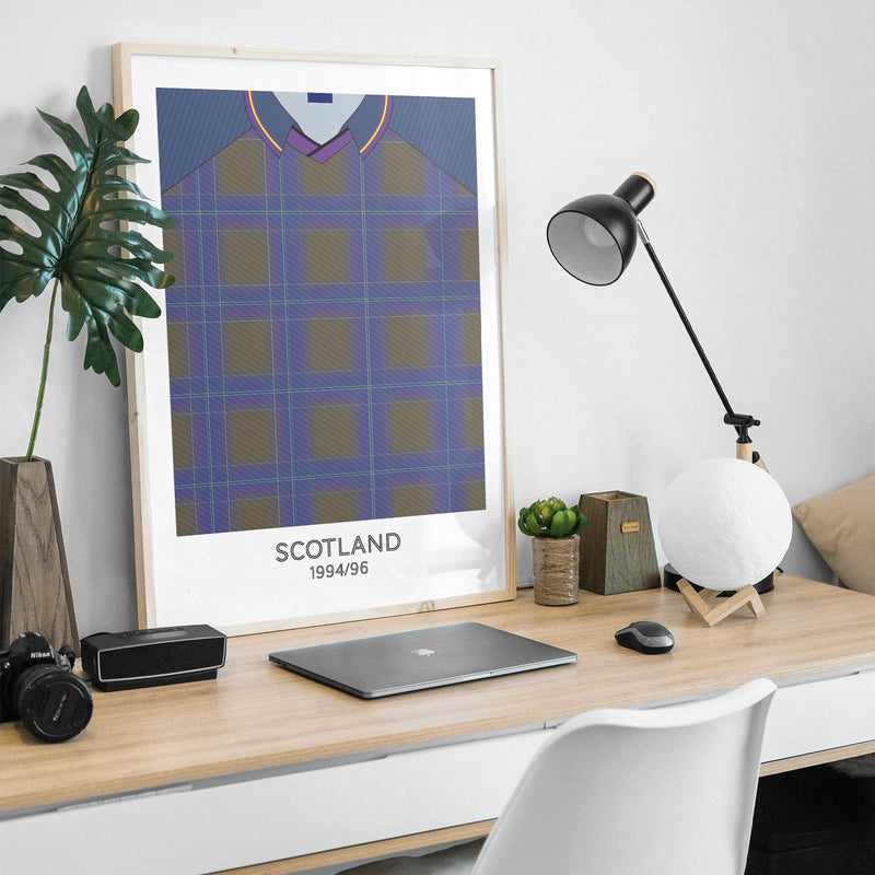 scotland 1994 retro kit poster print