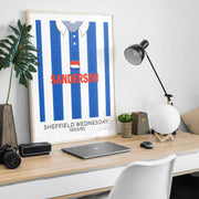 sheffield wednesday 1993 home retro kit poster print