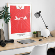 swindon 1994 retro kit poster print