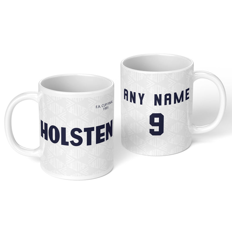 personalised tottenham 1991 personalised kit ceramic mug name number