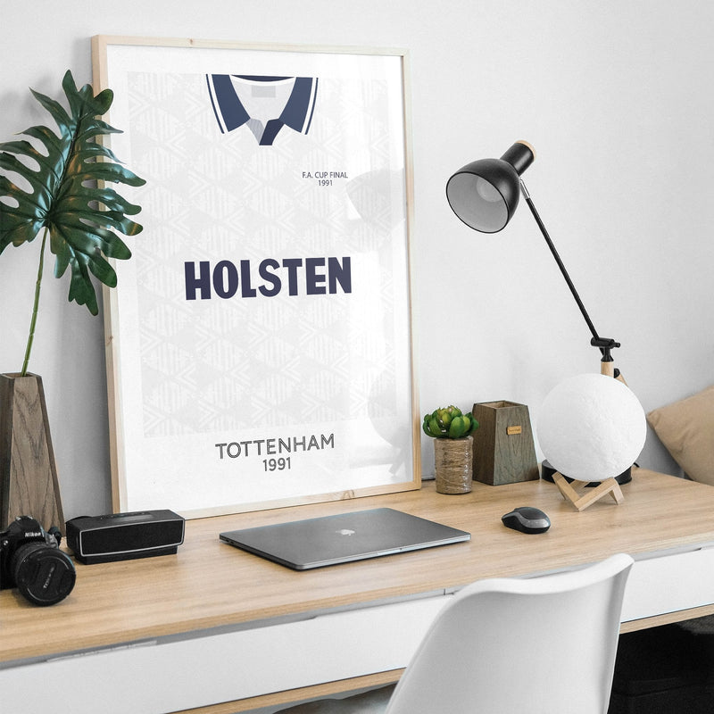 tottenham 1991 home retro kit poster print