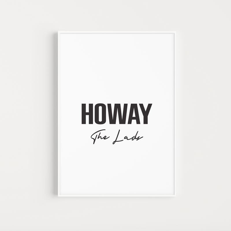 newcastle united "howay the lads" lyrics poster