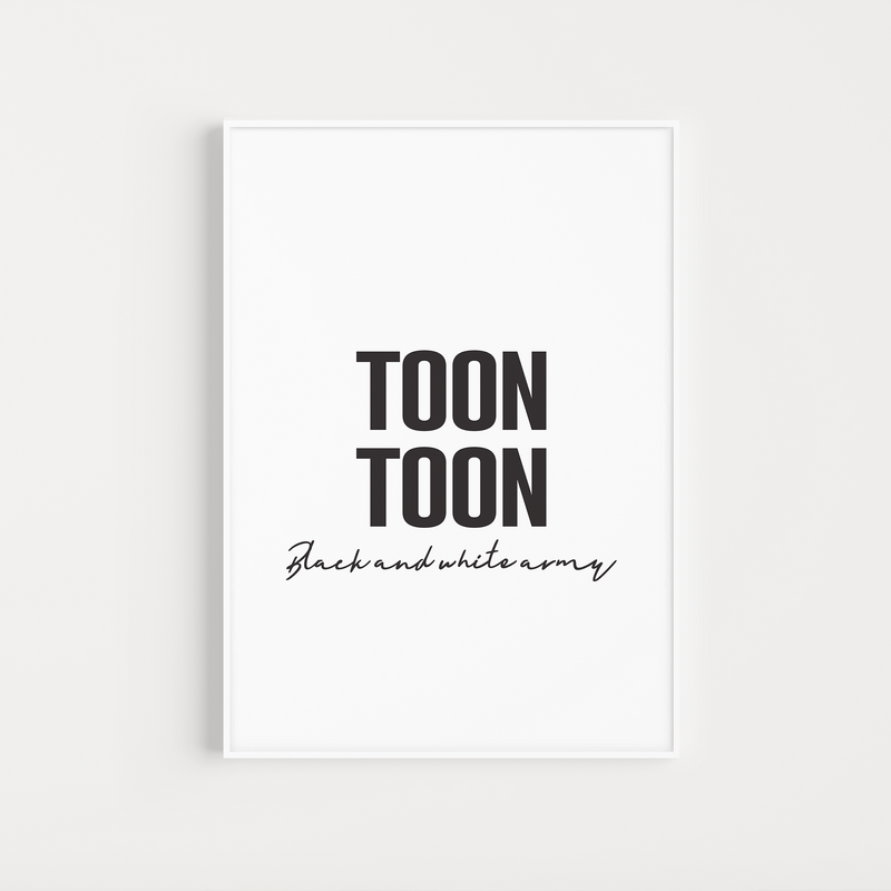 newcastle united "toon toon black & white army" lyrics poster