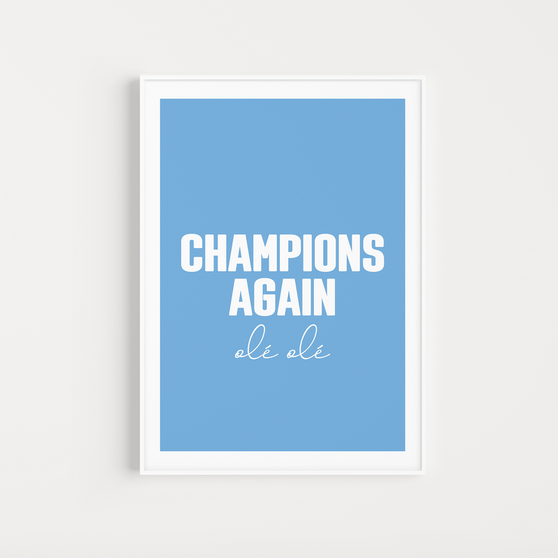man city man city "champions again" lyrics poster