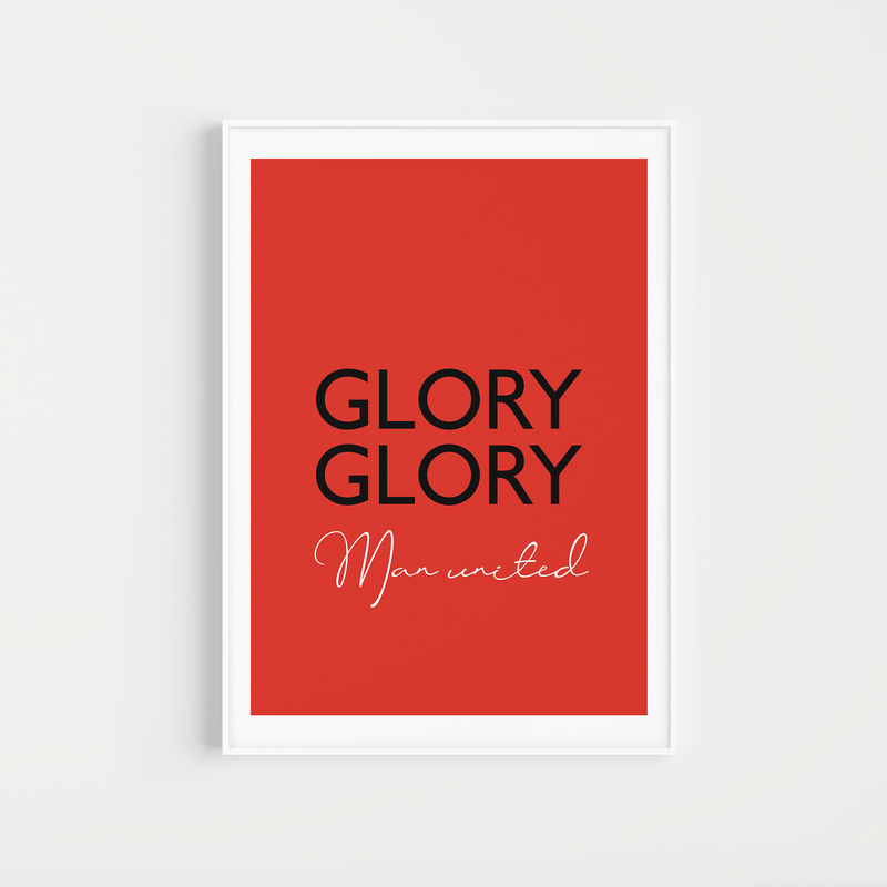 manchester united man united "glory glory man utd" lyrics poster