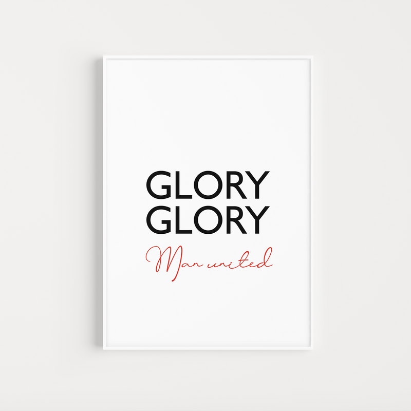 manchester united man united "glory glory man utd" lyrics poster