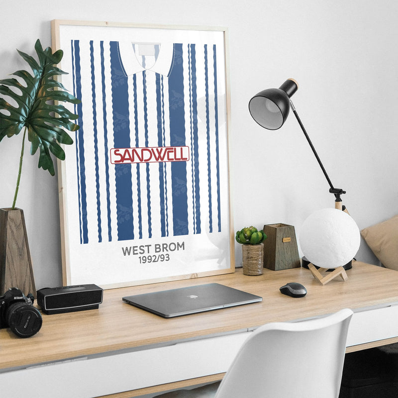 west brom 1992 retro kit poster print