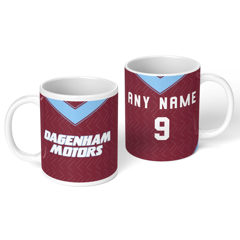 personalised west ham 1993 personalised kit ceramic mug name number