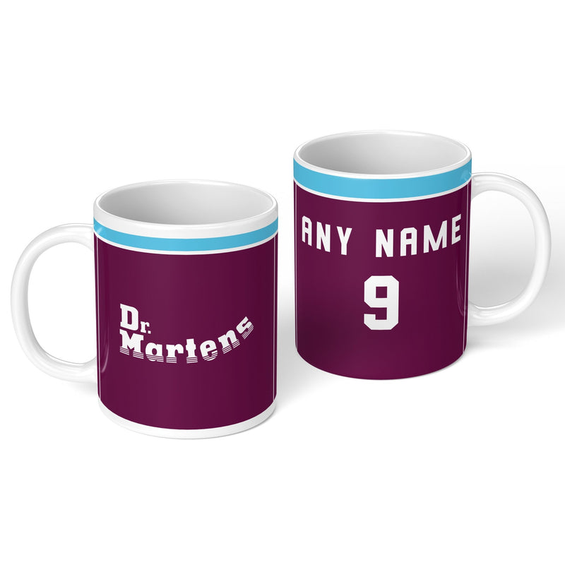 personalised west ham 1999 personalised kit ceramic mug name number