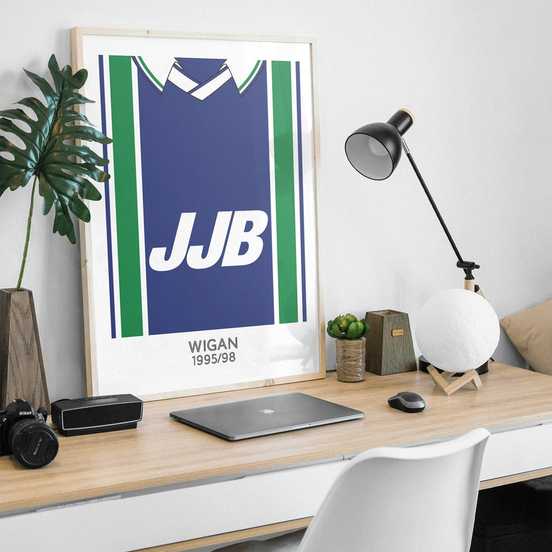 wigan 1995 retro kit poster print
