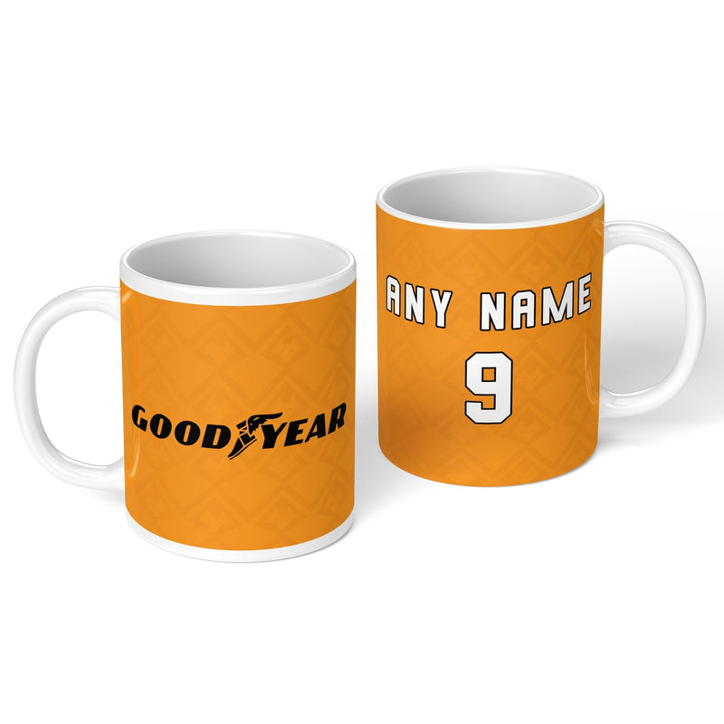 personalised wolves 1991 personalised kit ceramic mug name number